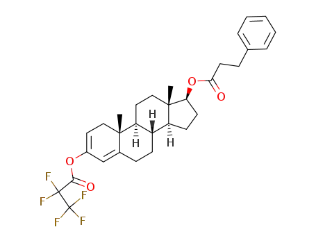 2,2,3,3,3-Pentafluoro-propionic acid (8R,9S,10R,13S,14S,17S)-10,13-dimethyl-17-(3-phenyl-propionyloxy)-6,7,8,9,10,11,12,13,14,15,16,17-dodecahydro-1H-cyclopenta[a]phenanthren-3-yl ester