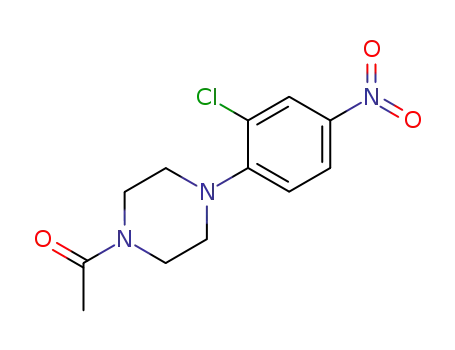 Molecular Structure of 101970-40-5 (Piperazine, 1-acetyl-4-(2-chloro-4-nitrophenyl)-)
