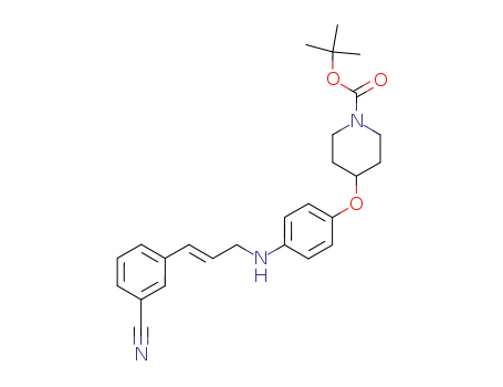 3-((E)-3-{4-[1-(t-butoxycarbonyl)piperidin-4-yloxy]phenylamino}-1-propenyl)benzonitrile