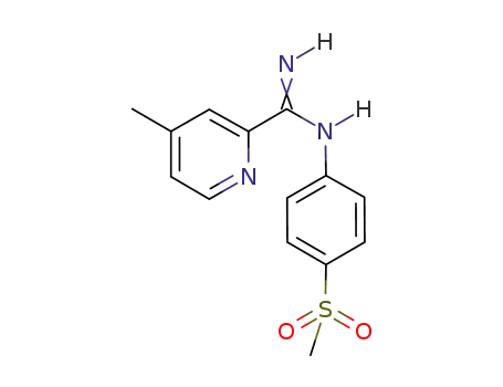 Molecular Structure of 177662-59-8 (2-Pyridinecarboximidamide, 4-methyl-N-[4-(methylsulfonyl)phenyl]-)