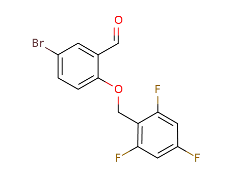 Molecular Structure of 632626-99-4 (Benzaldehyde, 5-bromo-2-[(2,4,6-trifluorophenyl)methoxy]-)