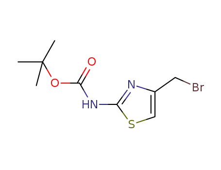 Molecular Structure of 1001419-35-7 (TERT-BUTYL 4-(BROMOMETHYL)THIAZOL-2-YLCARBAMATE)