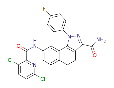8-{[(3,6-dichloropyridin-2-yl)carbonyl]amino}-1-(4-fluorophenyl)-4,5-dihydro-1H-benzo[g]indazole-3-carboxamide