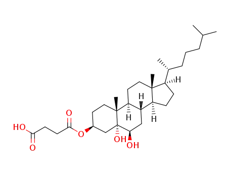 Molecular Structure of 10157-97-8 (4-{[(3beta,5alpha,6beta)-5,6-dihydroxycholestan-3-yl]oxy}-4-oxobutanoic acid)