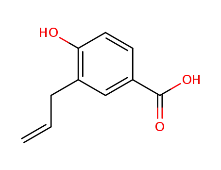 Molecular Structure of 71318-55-3 (Benzoic acid, 4-hydroxy-3-(2-propenyl)-)