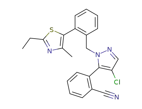 2-(4-chloro-1-(2-(2-ethyl-4-methylthiazol-5-yl)benzyl)pyrazol-5-yl)benzonitrile