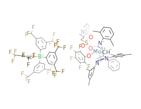 [Mo(N-2,6-(Me2)C6H3)(CHCMe2Ph)(1,3-dimesitylimidazolin-2-ylidene)(OC6F5)(pyridiniumpropanesulfonate)][tetrakis(3,5-bis(trifluoromethyl)phenyl)borate]