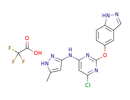 2-((1H-indazol-5-yl)oxy)-6-chloro-N-(5-methyl-1H-pyrazol-3-yl)pyrimidin-4-amine trifluoroacetic acid