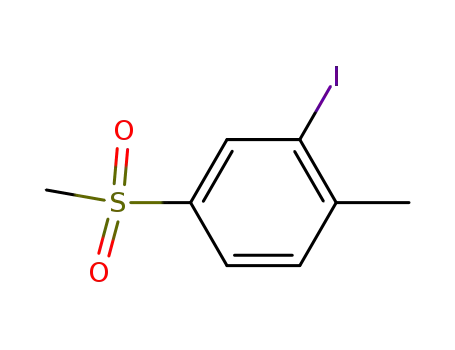 Molecular Structure of 100959-90-8 (2-iodo-1-methyl-4-(methylsulfonyl)benzene)