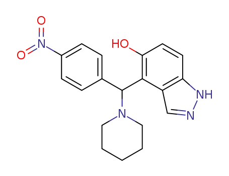 4-((4-nitrophenyl)(piperidin-1-yl)methyl)-1H-indazol-5-ol