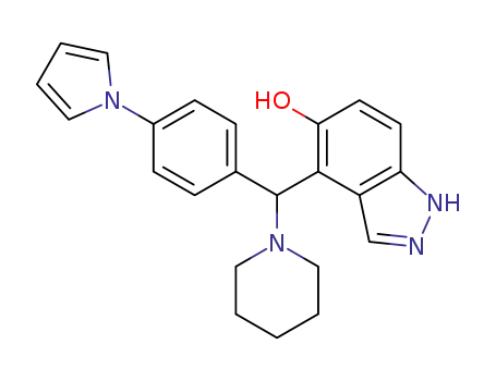 4-((4-(1H-pyrrol-1-yl)phenyl)(piperidin-1-yl)methyl)-1H-indazol-5-ol