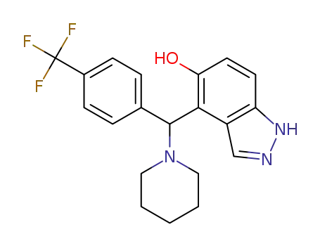 4-(piperidin-1-yl(4-(trifluoromethyl)phenyl)methyl)-1H-indazol-5-ol