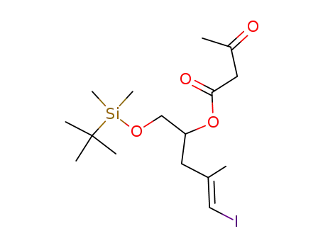 (E)-1-iodo-2-methyl-5-(t-butyldimethylsiloxy)-1-penten-4-yl 3-oxo-1-butanoate