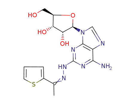 (2R,3R,4S,5R)-2-(6-Amino-2-{N'-[1-thiophen-2-yl-eth-(Z)-ylidene]-hydrazino}-purin-9-yl)-5-hydroxymethyl-tetrahydro-furan-3,4-diol