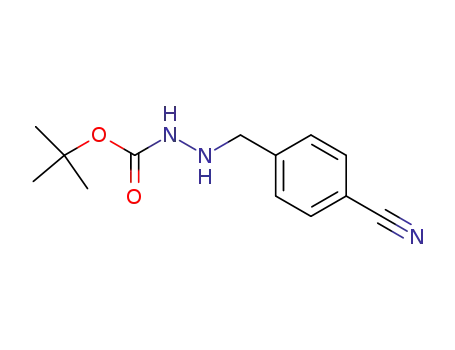 Molecular Structure of 149267-90-3 (Hydrazinecarboxylic acid, 2-[(4-cyanophenyl)methyl]-, 1,1-dimethylethyl
ester)