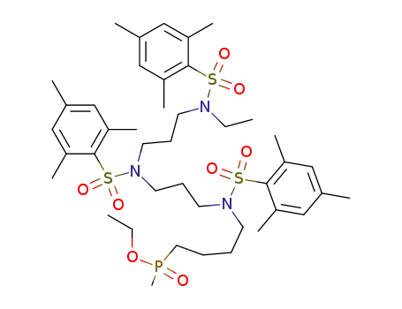 {4-[{3-[{3-[Ethyl-(2,4,6-trimethyl-benzenesulfonyl)-amino]-propyl}-(2,4,6-trimethyl-benzenesulfonyl)-amino]-propyl}-(2,4,6-trimethyl-benzenesulfonyl)-amino]-butyl}-methyl-phosphinic acid ethyl ester