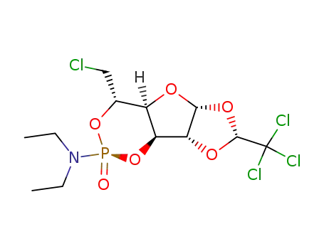 ((2S,4S,4aS,5aR,7R,8aR,8bS)-4-Chloromethyl-2-oxo-7-trichloromethyl-tetrahydro-2λ5-[1,3]dioxolo[4,5]furo[3,2-d][1,3,2]dioxaphosphinin-2-yl)-diethyl-amine