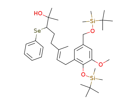 [4-(tert-butyldimethylsiloxy)-5-methoxy-3-(3',7'-dimethyl-7'-hydroxy-6'-phenylselenyl-2'-octenyl)benzyloxy]-tert-butyldimethylsilane