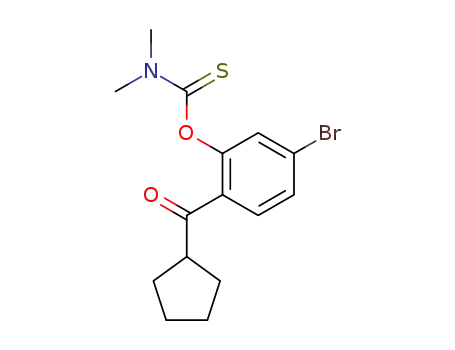 Molecular Structure of 494799-53-0 (Carbamothioic acid, dimethyl-,
O-[5-bromo-2-(cyclopentylcarbonyl)phenyl] ester)