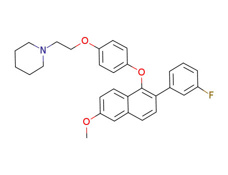 1-(2-{4-[2-(3-fluoro-phenyl)-6-methoxy-naphthalen-1-yloxy]-phenoxy}-ethyl)-piperidine