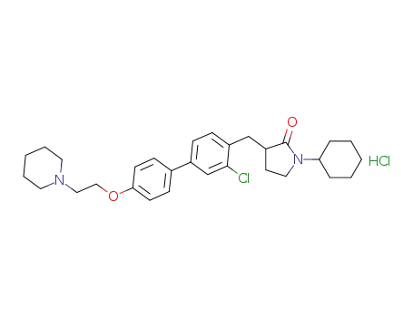 3-[3-chloro-4'-(2-piperidin-1-yl-ethoxy)-biphenyl-4-ylmethyl]-1-cyclohexyl-pyrrolidin-2-one hydrochloride
