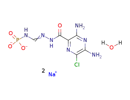 Disodium N-[(3,5-diamino-6-chloropyrazinamido)imino-methyl]phosphoramidate monohydrate