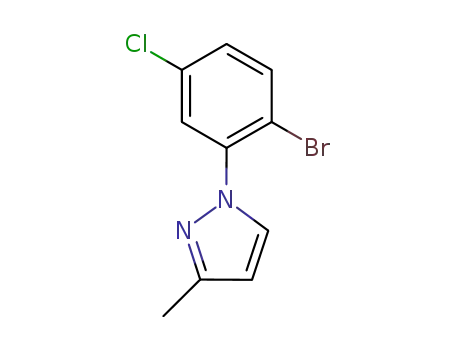 Molecular Structure of 1125828-26-3 (1-(2-BroMo-5-chlorophenyl)-3-Methyl-1H-pyrazole)