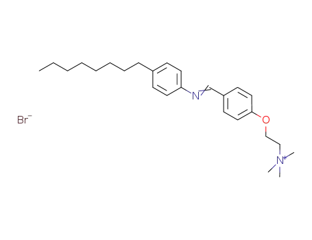 Molecular Structure of 820976-33-8 (Ethanaminium,
N,N,N-trimethyl-2-[4-[[(4-octylphenyl)imino]methyl]phenoxy]-, bromide)