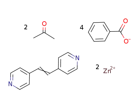 Zn2(μ-benzoate)4(μ-1,2-bis(4-pyridyl)ethene)*2(CH3)2CO
