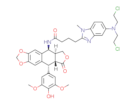 4-{5-[bis(2-chloroethyl)amino]-1-methyl-1H-1,3-benzodiazol-2-yl}-N-[(10S,11S,15R,16R)-16-(4-hydroxy-3,5-dimethoxyphenyl)-14-oxo-4,6,13-trioxatetracyclo[7.7.0.03,7.011,15]hexadeca-1,3(7),8-trien-10-yl]butanamide
