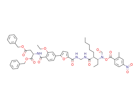 (S)-dibenzyl 2-(2-ethoxy-4-(5-((((R)-2-((R)-1-(N-((2-methyl-4-nitrobenzoyl)oxy)formamido)propyl)heptanamido)methyl)carbamoyl)furan-2-yl)benzamido)succinate