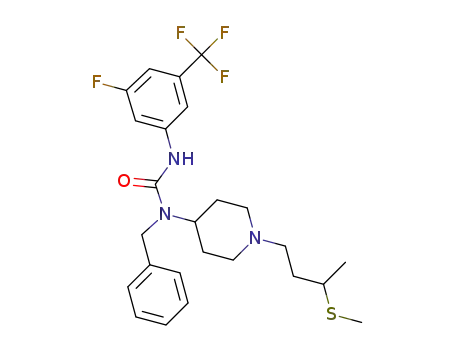1-benzyl-3-(3-fluoro-5-(trifluoromethyl)phenyl)-1-(1-(3-(methylthio)butyl)piperidin-4-yl)urea