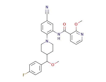 N-(5-cyano-2-(4-((4-fluorophenyl)(methoxy)methyl)piperidin-1-yl)phenyl)-2-methoxynicotinamide