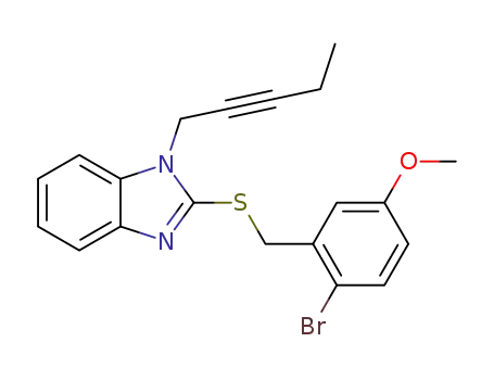 2-((2-bromo-5-methoxybenzyl)thio)-1-(pent-2-yn-1-yl)-1H-benzimidazole