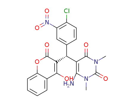 R-6-amino-5-((4-chloro-3-nitrophenyl)(4-hydroxy-2-oxo-2H-chromen-3-yl)methyl)-1,3-dimethylpyrimidine-2,4(1H,3H)-dione