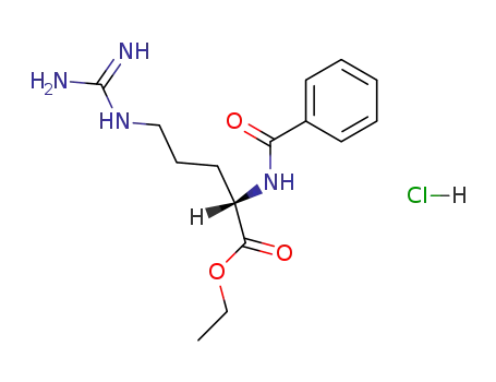 Molecular Structure of 2645-08-1 (Ethyl N-benzoyl-L-argininate hydrochloride)