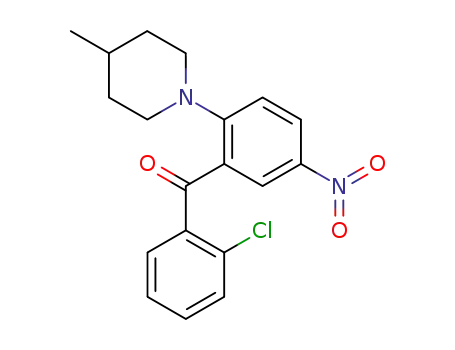 Molecular Structure of 113456-71-6 (Methanone, (2-chlorophenyl)[2-(4-methyl-1-piperidinyl)-5-nitrophenyl]-)