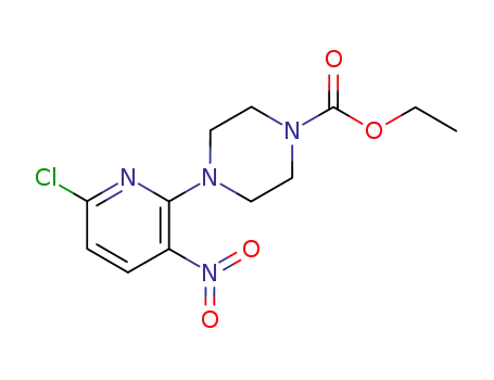 Molecular Structure of 75167-21-4 (1-Piperazinecarboxylic acid, 4-(6-chloro-3-nitro-2-pyridinyl)-, ethyl ester)