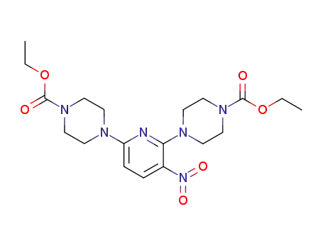 Molecular Structure of 92741-38-3 (1-Piperazinecarboxylic acid, 4,4'-(3-nitro-2,6-pyridinediyl)bis-, diethyl
ester)