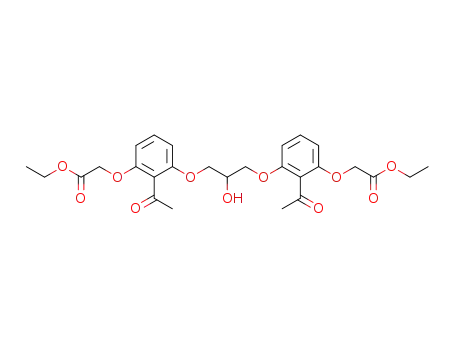 Molecular Structure of 112489-28-8 (Acetic acid,2,2'-[(2-hydroxy-1,3-propanediyl)bis[oxy(2-acetyl-3,1-phenylene)oxy]]bis-,diethyl ester (9CI))
