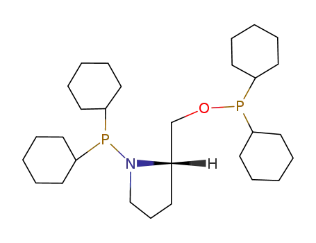Molecular Structure of 112150-34-2 (Phosphinous acid, dicyclohexyl-,
[(2S)-1-(dicyclohexylphosphino)-2-pyrrolidinyl]methyl ester)
