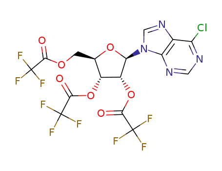 Trifluoro-acetic acid (2R,3R,4R,5R)-2-(6-chloro-purin-9-yl)-4-(2,2,2-trifluoro-acetoxy)-5-(2,2,2-trifluoro-acetoxymethyl)-tetrahydro-furan-3-yl ester