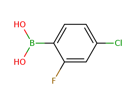 Molecular Structure of 160591-91-3 (4-Chloro-2-fluorophenylboronic acid)