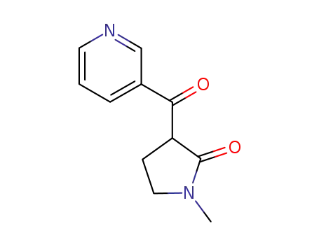 Molecular Structure of 125630-28-6 ((R,S)-1-METHYL-3-NICOTINOYLPYRROLIDONE)