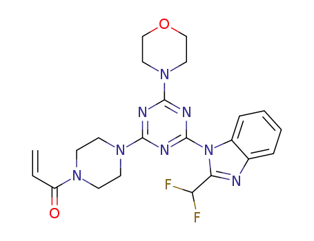 1-(4-(4-(2-(difluoromethyl)-1H-benzo[d]imidazol-1-yl)-6-morpholino-1,3,5-triazin-2-yl)piperazin-1-yl)prop-2-en-1-one