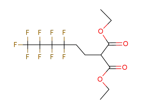 Molecular Structure of 36389-98-7 (Propanedioic acid, (3,3,4,4,5,5,6,6,6-nonafluorohexyl)-, diethyl ester)