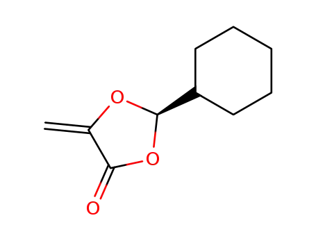 Molecular Structure of 140850-05-1 (1,3-Dioxolan-4-one, 2-cyclohexyl-5-methylene-, (R)-)