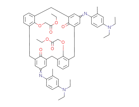 11,23-bis((4'-(diethylamino)-2'-methylphenyl)imino)-26,28-bis((ethoxycarbonyl)methoxy)pentacyclo<19.3.1.13,7.19,13.115,19>-octacosa-1(24),3,5,7(28),9,12,15,17,19(26),21-decaene-25,27-dione