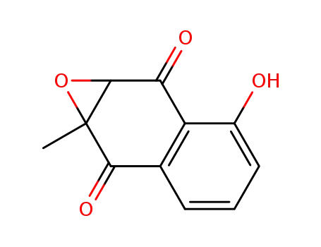 Molecular Structure of 188675-38-9 (Naphth[2,3-b]oxirene-2,7-dione, 1a,7a-dihydro-6-hydroxy-1a-methyl-)