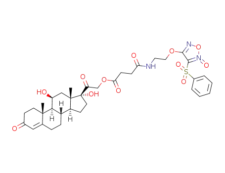 N-[2-(4-benzenesulfonyl-5-oxy-furazan-3-yloxy)-ethyl]-succinamic acid 2-(11,17-dihydroxy-10,13-dimethyl-3-oxo-2,3,6,7,8,9,10,11,12,13,14,15,16,17-tetradecahydro-1H-cyclopenta[a]phenanthren-17-yl)-2-oxo-ethyl ester